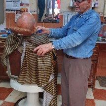 Hermann in a Barber shop